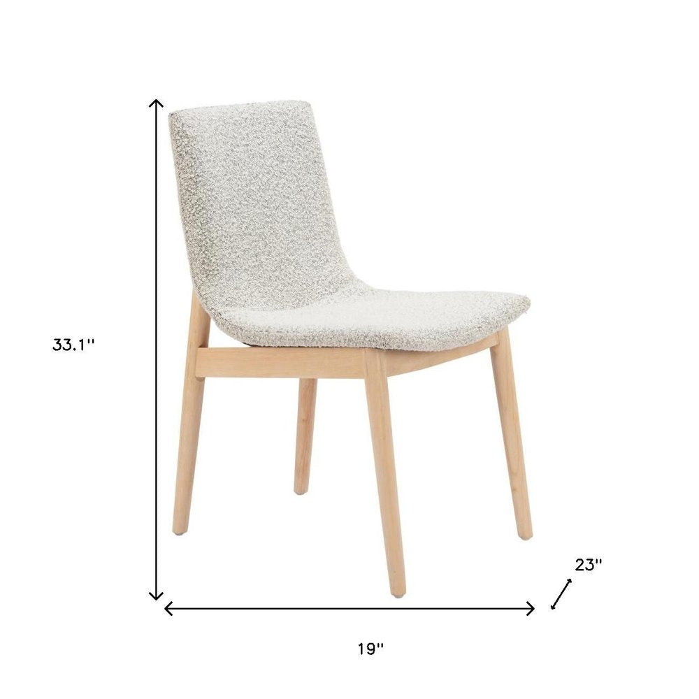 Set of Two White Upholstered Dining Side Chairs