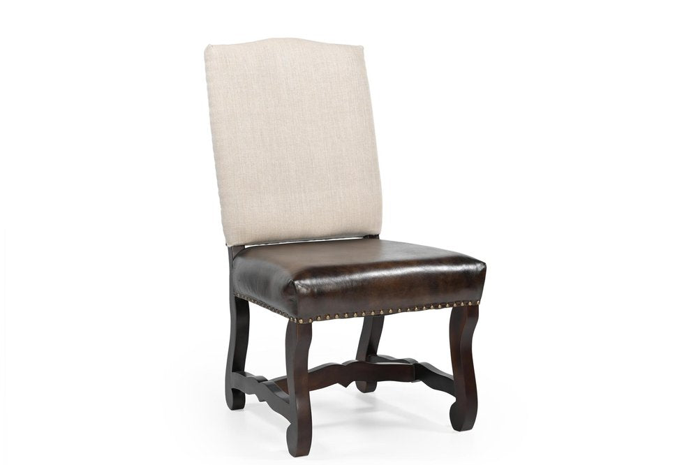 Five Piece Brown Round Solid Wood Dining Set with Four Chairs