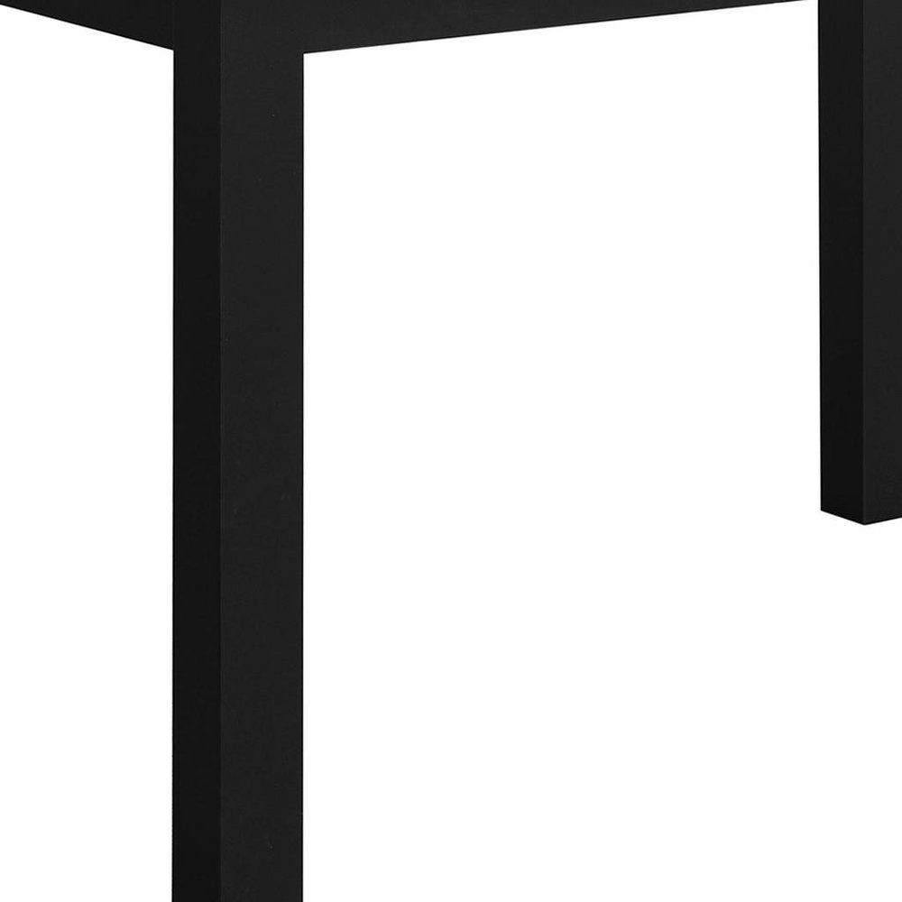 Five Piece Black Faux Marble Dining Set with Four Chairs