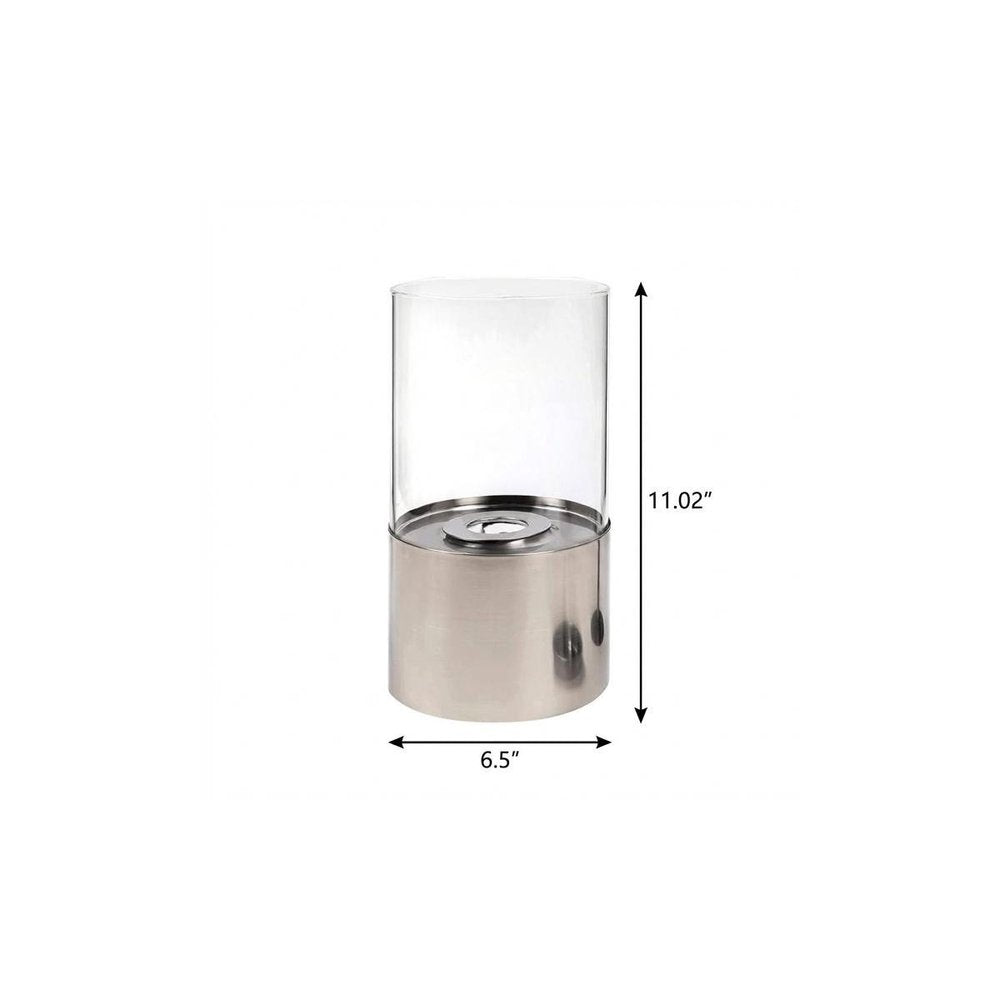 11" Silver Stainless Steel BioEthanol Portable Firepit