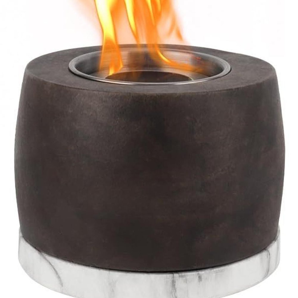 8000 BTU 7" Black Stainless steel Bio-ethanol fuel Portable Round Fire Pit