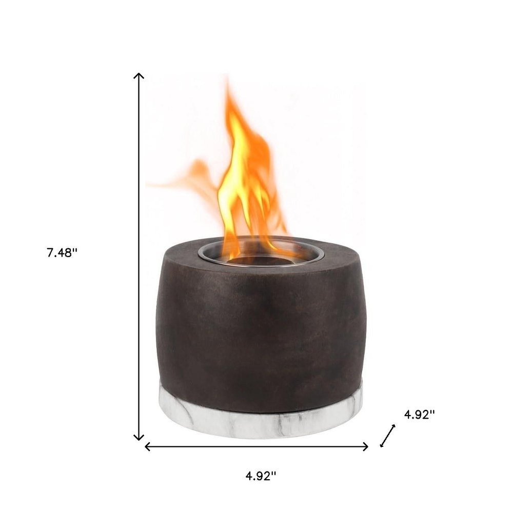 8000 BTU 7" Black Stainless steel Bio-ethanol fuel Portable Round Fire Pit