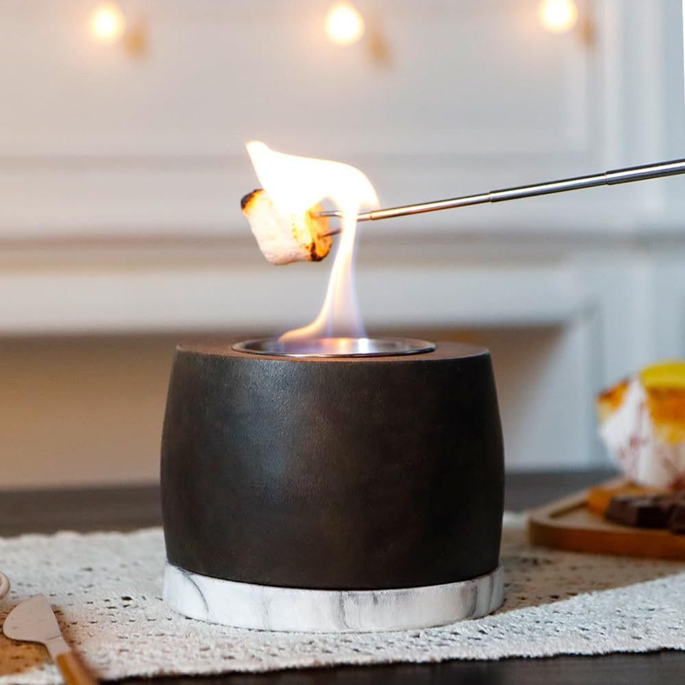 8000 BTU 7" Black Stainless steel Bio-ethanol fuel Portable Round Fire Pit