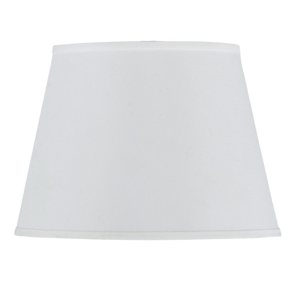 White Faux Silk Plain Drum Lamp Shade on a white background