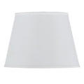 White Faux Silk Plain Drum Lamp Shade on a white background