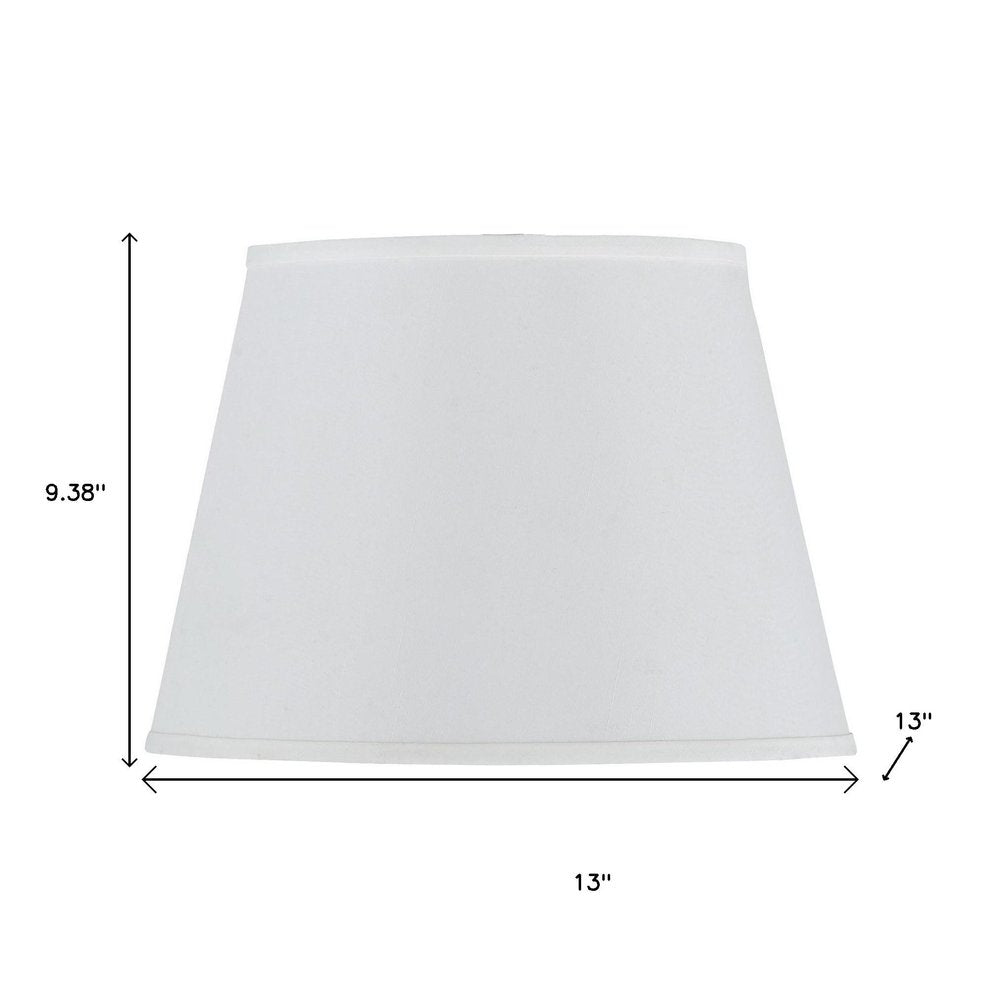White Faux Silk Plain Drum Lamp Shade on a white background
