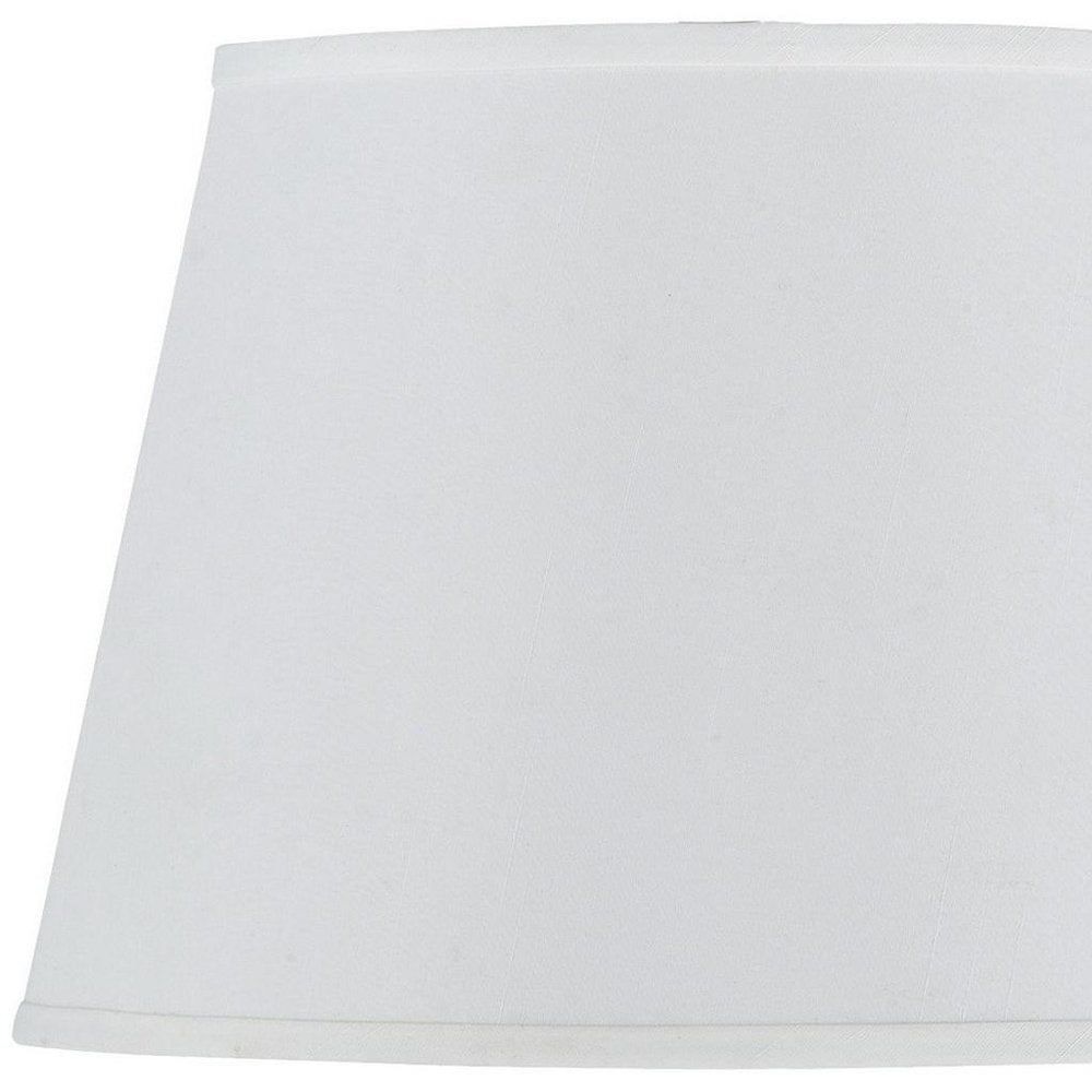 White Faux Silk Plain Drum Lamp Shade close-up detail