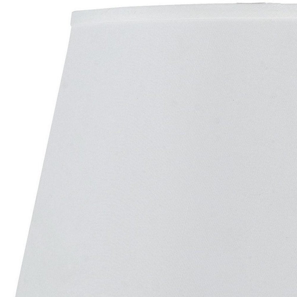 White Faux Silk Plain Drum Lamp Shade close-up detail