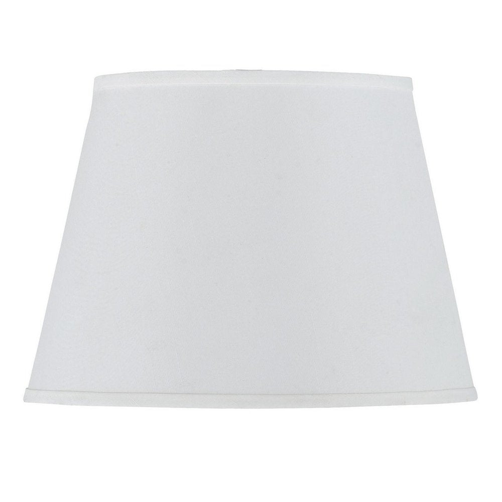White Faux Silk Plain Drum Lamp Shade