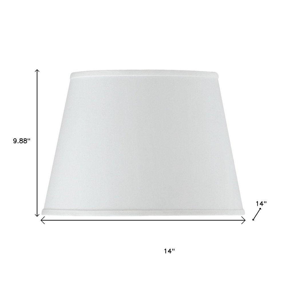 White Faux Silk Plain Drum Lamp Shade on a white background