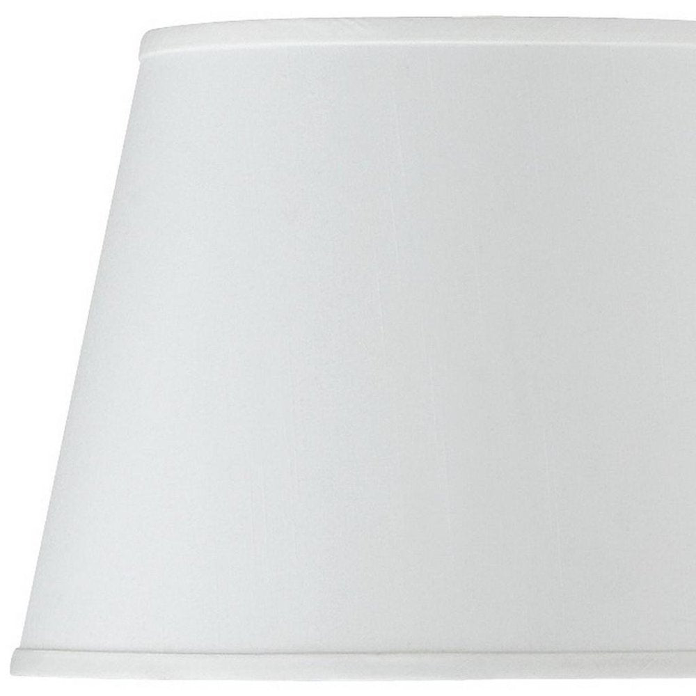 White Faux Silk Plain Drum Lamp Shade close-up detail