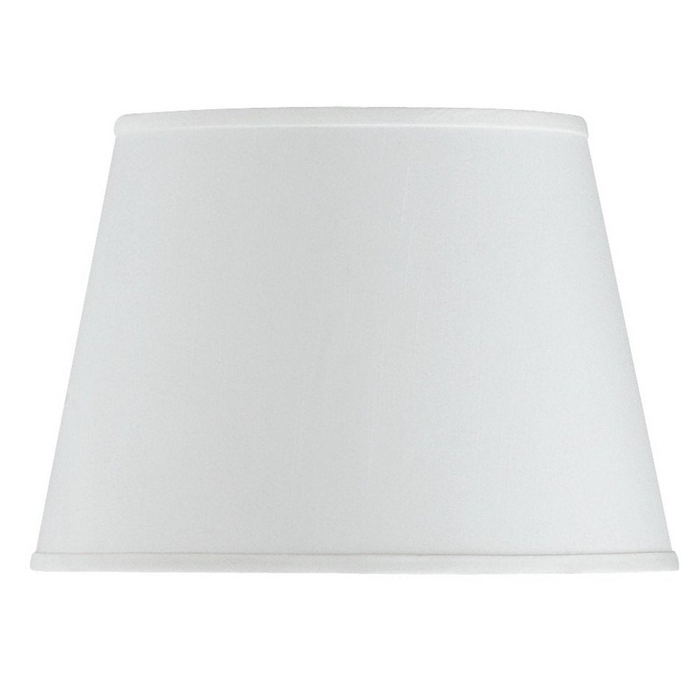 White Faux Silk Plain Drum Lamp Shade