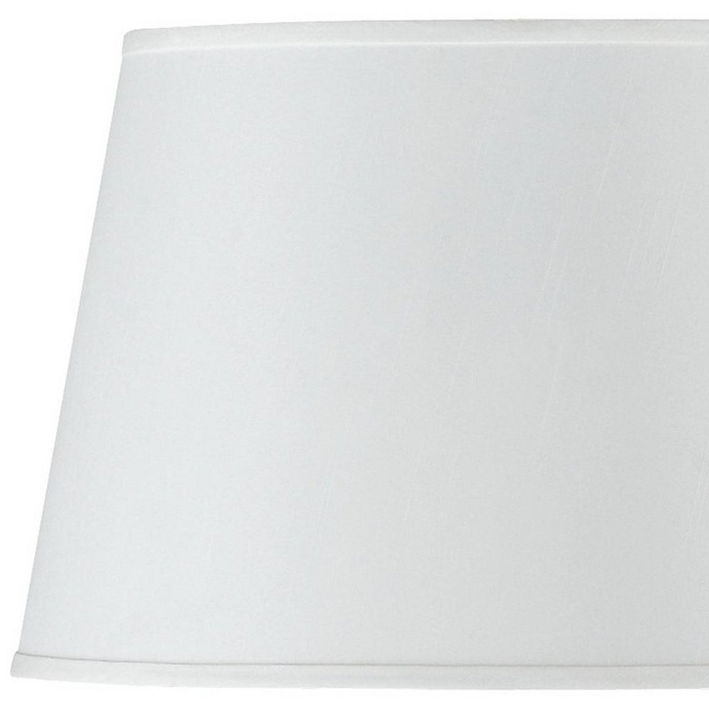 White Faux Silk Plain Drum Lamp Shade close-up detail