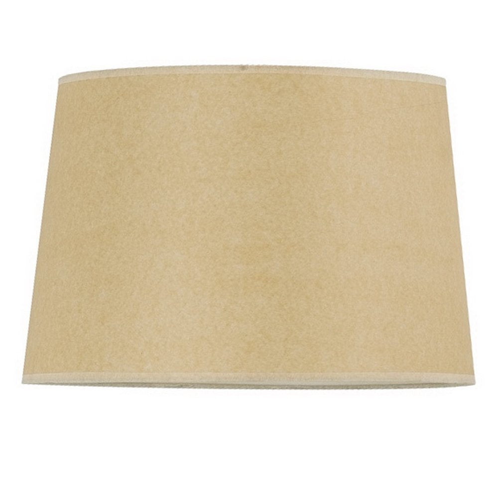 Tan Paper Plain Drum Lamp Shade on a white background