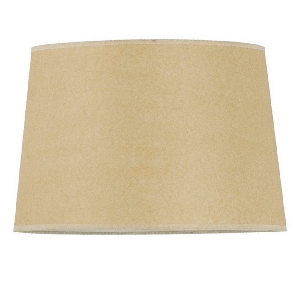 Tan Paper Plain Drum Lamp Shade on a white background