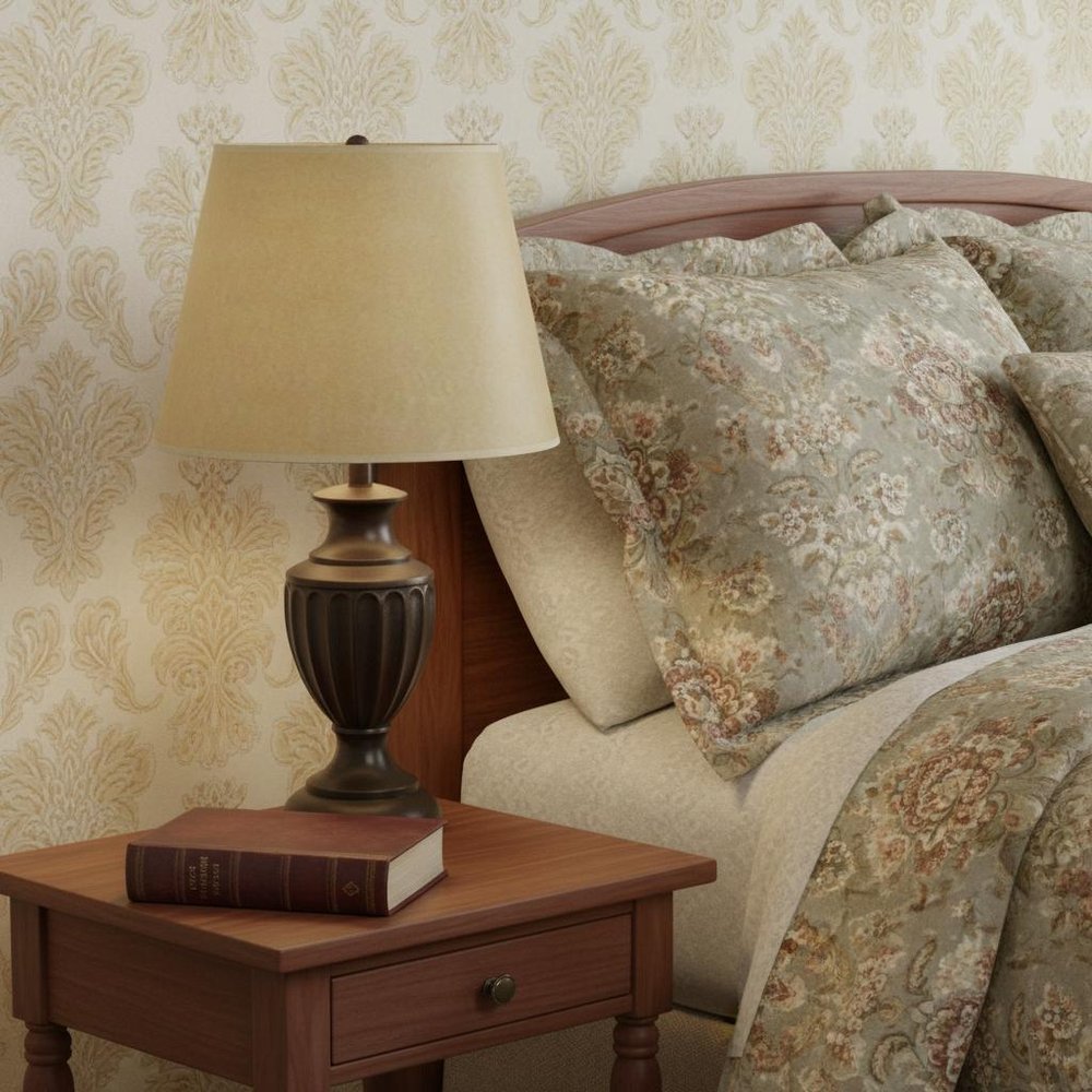 Tan Paper Hardback Empire Lamp Shade in a home interior