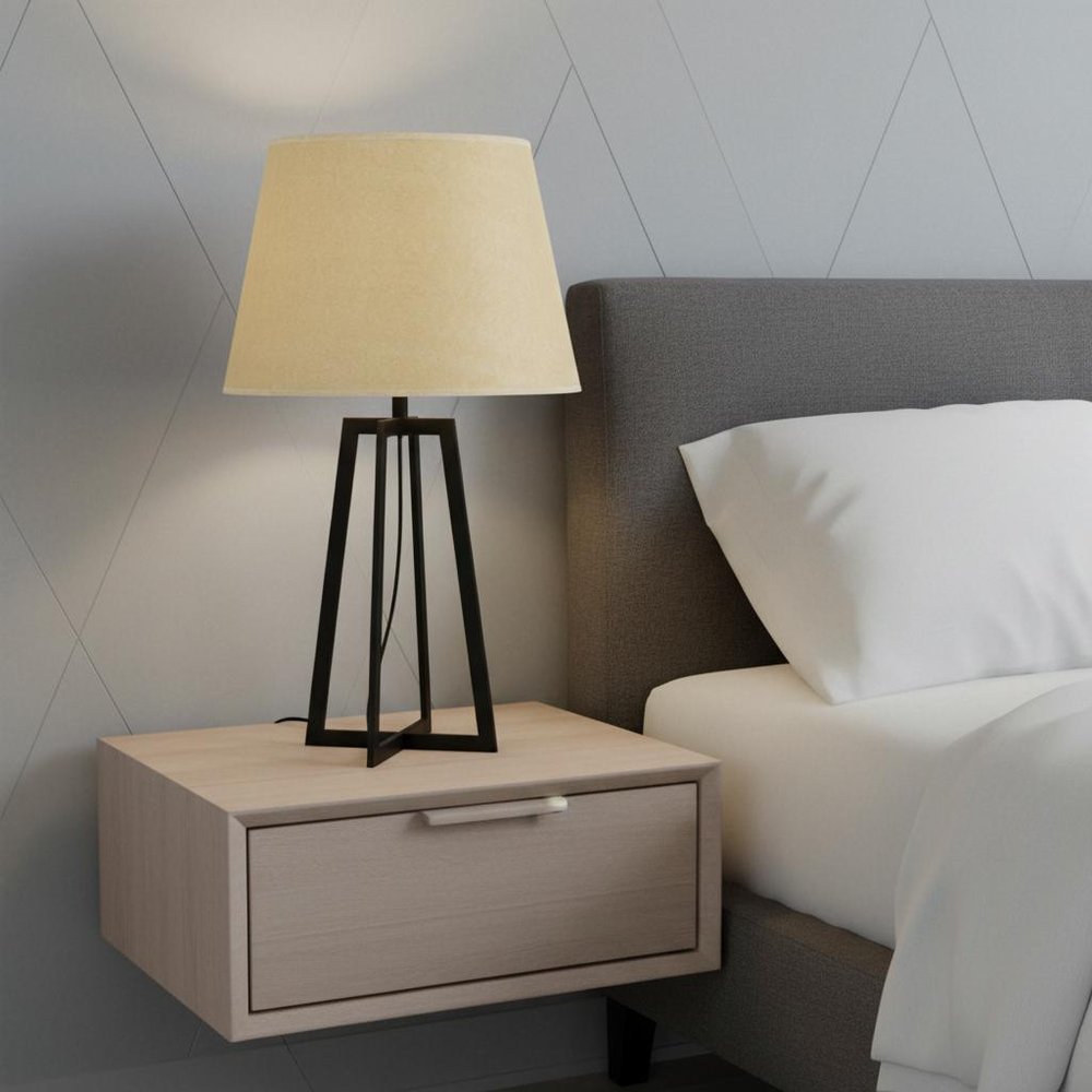 Tan Linen Plain Drum Lamp Shade
