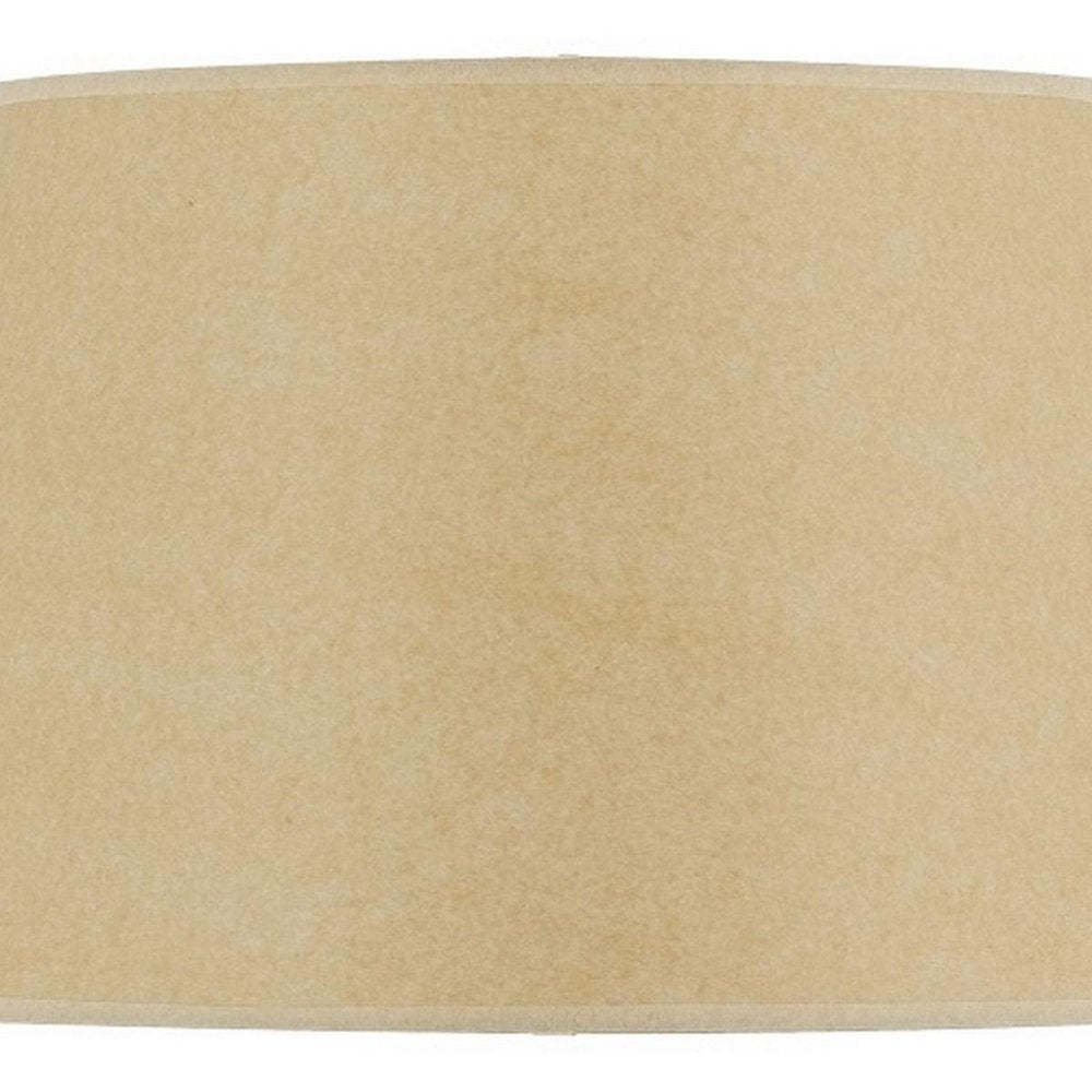 Tan Linen Plain Drum Lamp Shade close-up detail