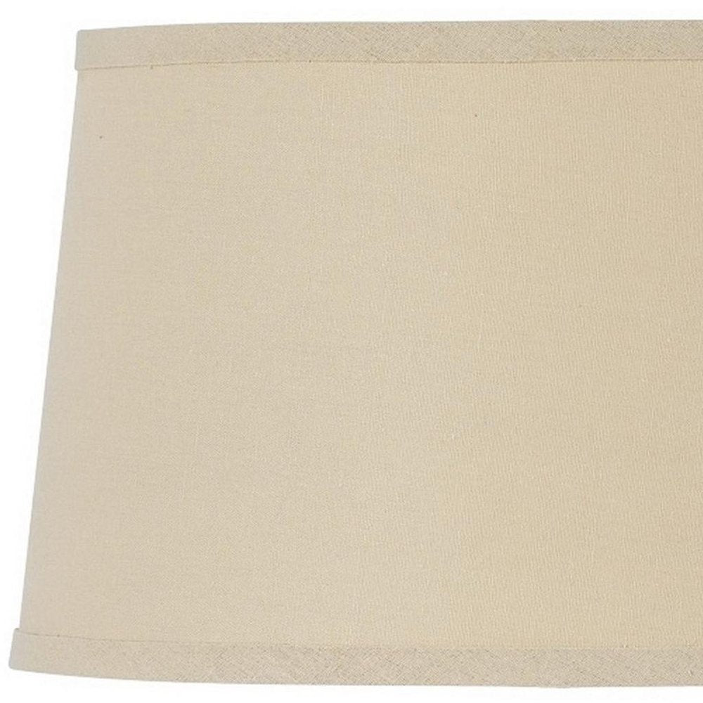 Tan Linen Drum Lamp Shade close-up detail