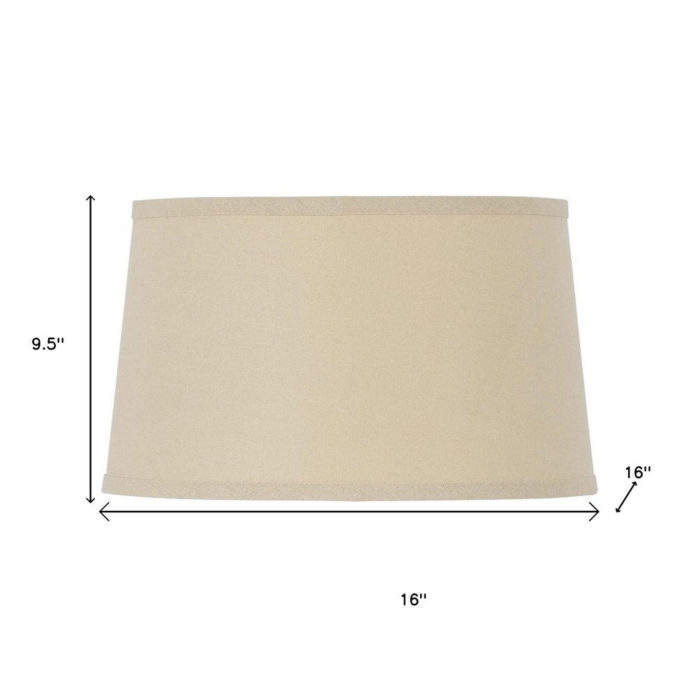 Tan Linen Drum Lamp Shade
