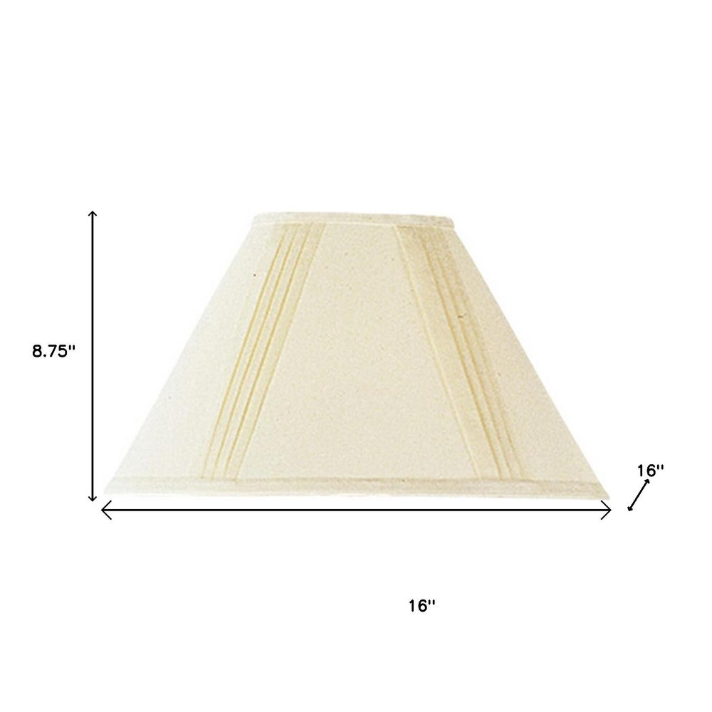 Off White Linen Pleated Empire Lamp Shade on a white background