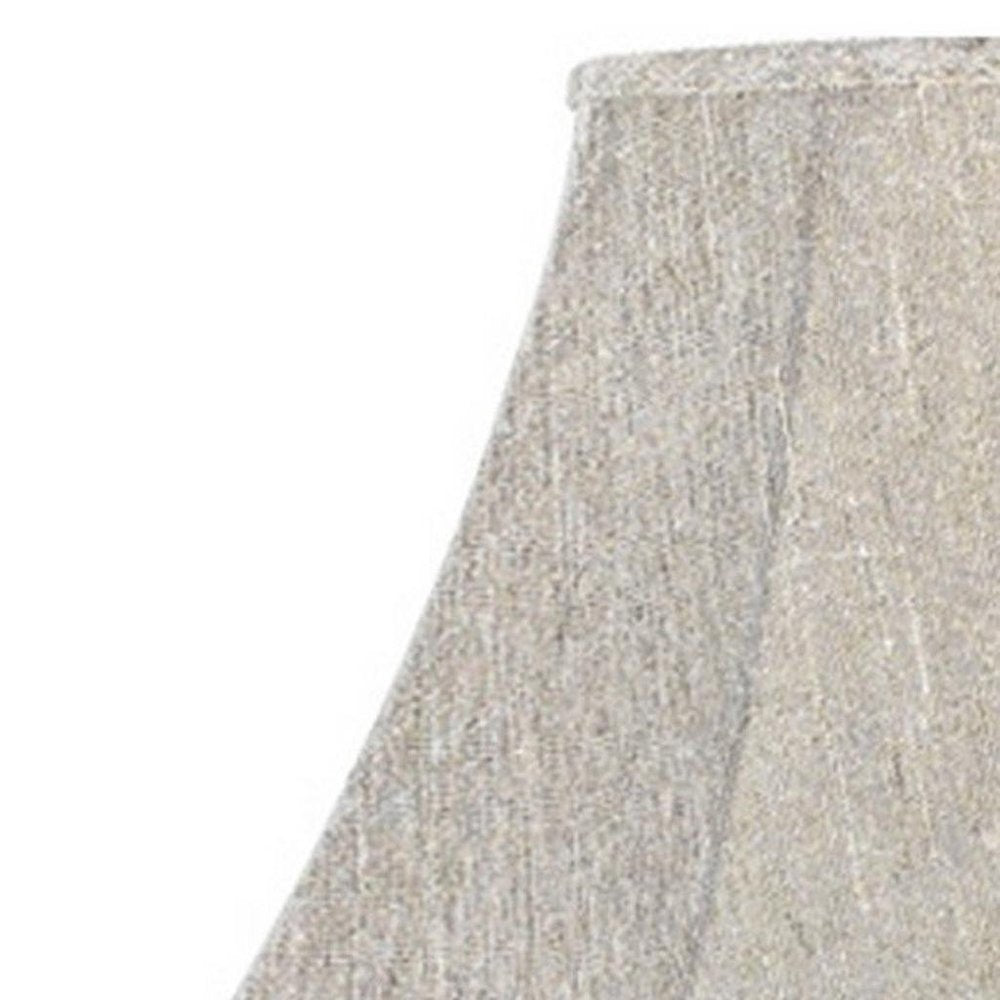 Light Gray Linen Plain Bell Lamp Shade on a white background