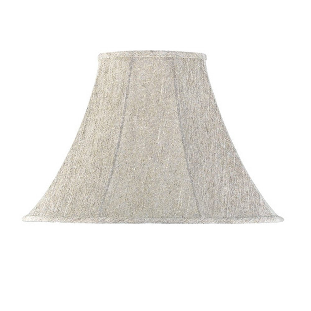 Light Gray Linen Plain Bell Lamp Shade on a white background