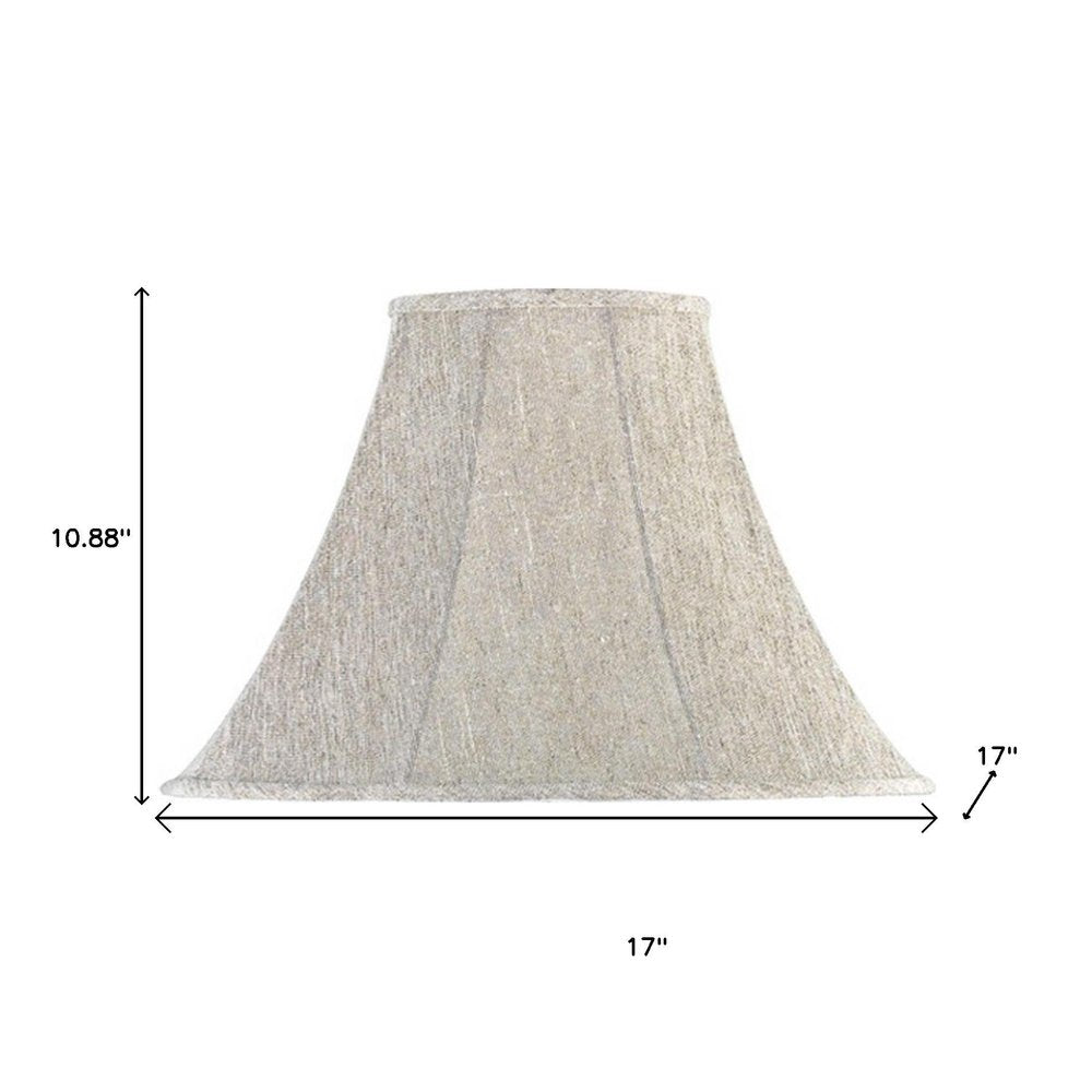 Light Gray Linen Plain Bell Lamp Shade on a white background
