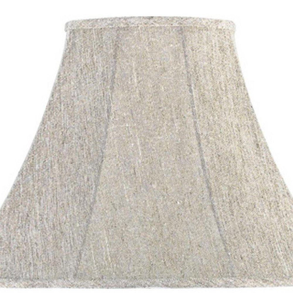 Light Gray Linen Plain Bell Lamp Shade on a white background