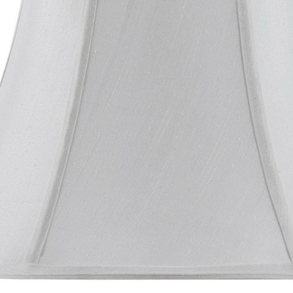White Linen Piped Bell Lamp Shade close-up detail