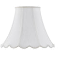 White Linen Piped Bell Lamp Shade on a white background