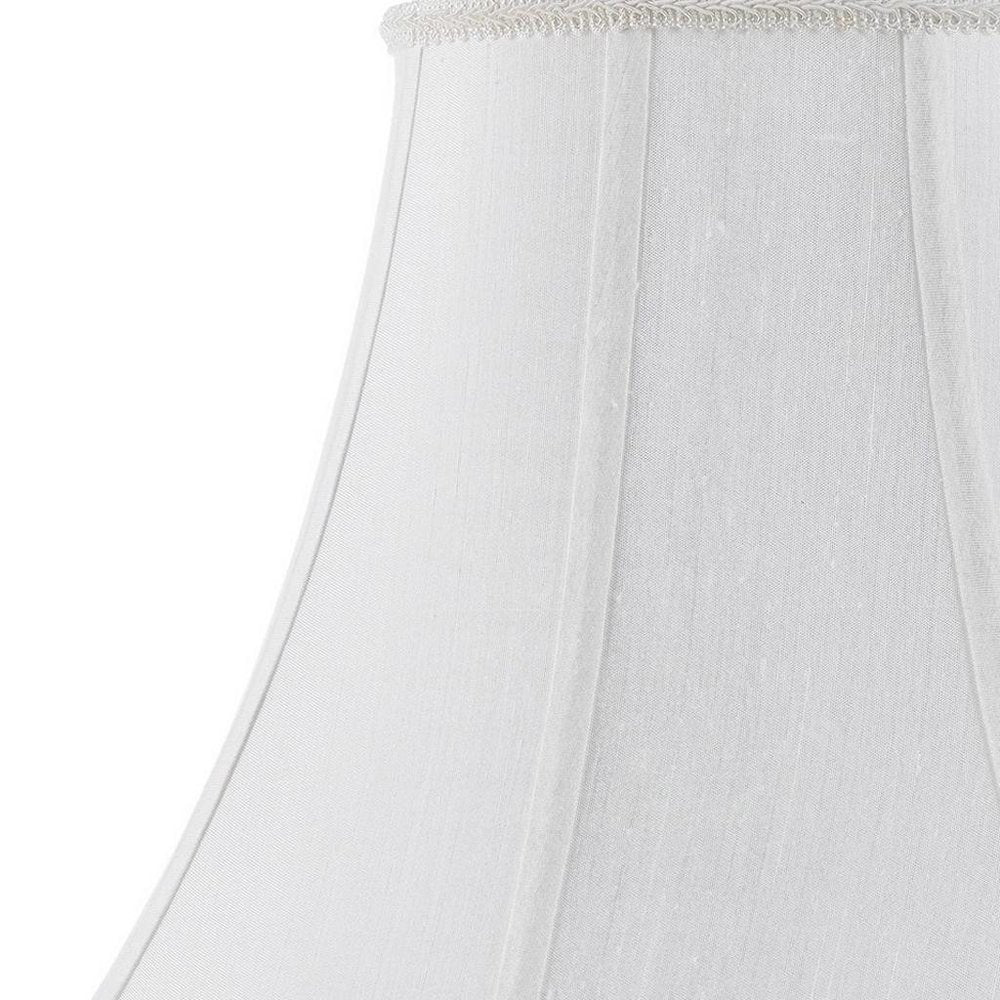 White Linen Piped Bell Lamp Shade - 13.13" H x 18.00" W x 18.00" D