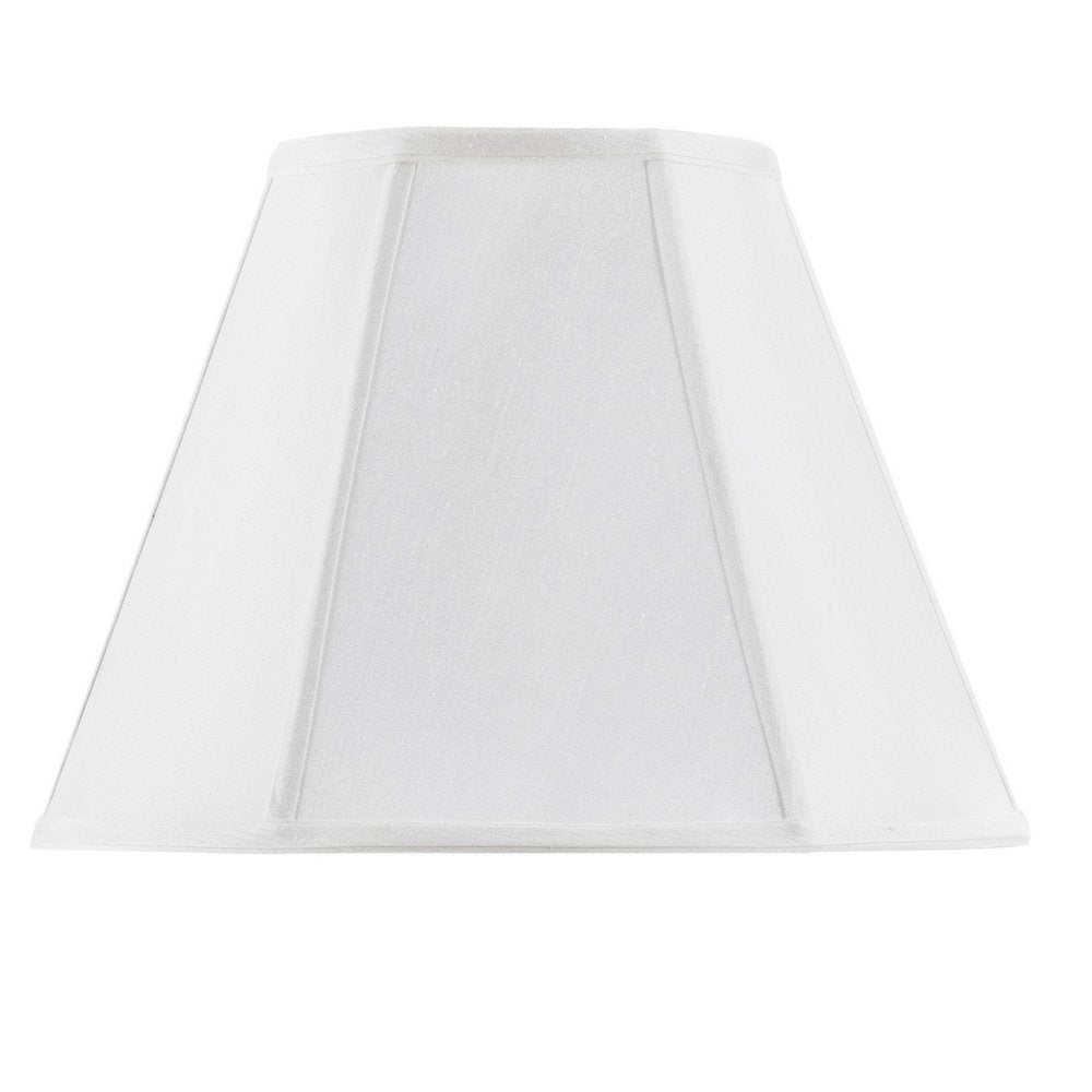 White Linen Piped Empire Lamp Shade on a white background
