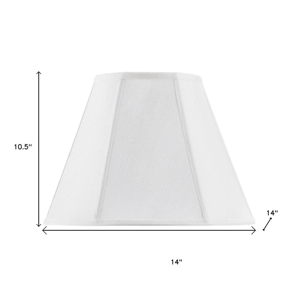 White Linen Piped Empire Lamp Shade on a white background