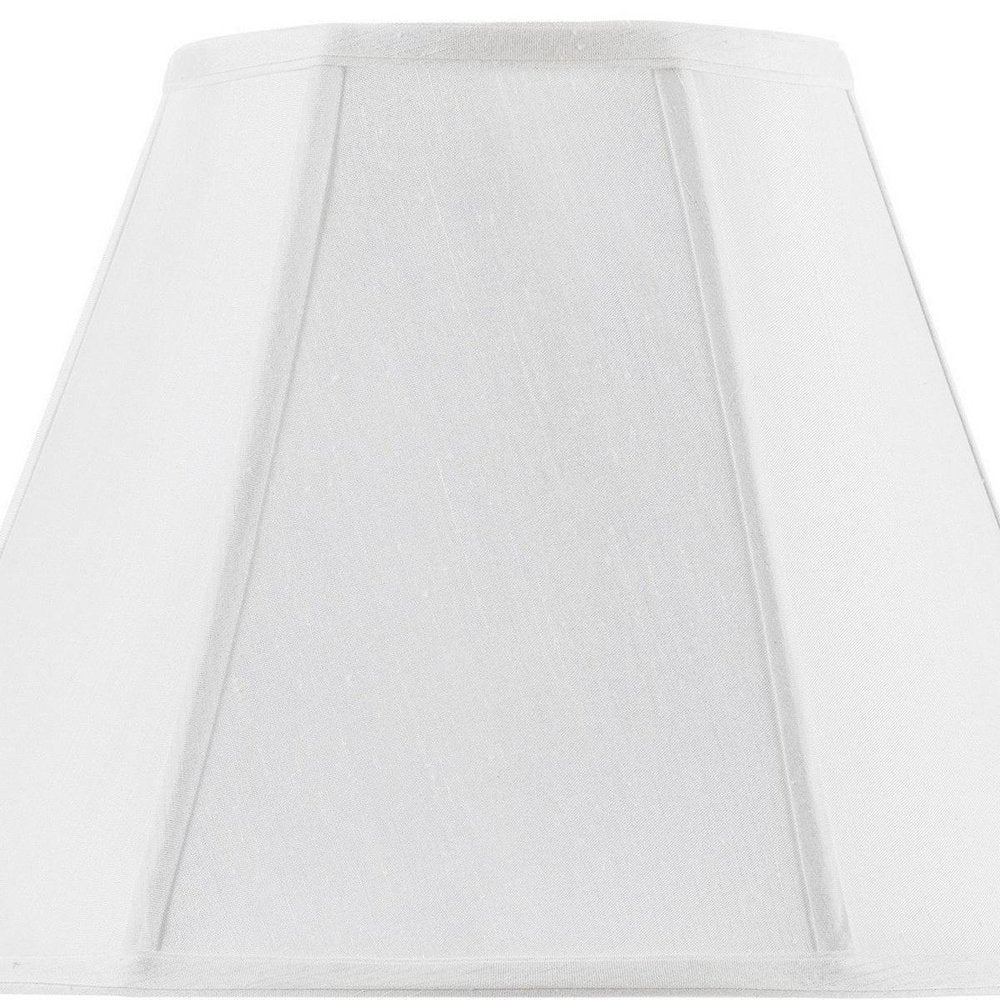 White Linen Piped Empire Lamp Shade on a white background