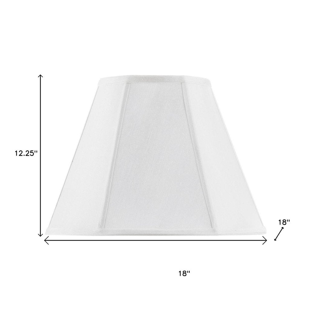 White Linen Piped Empire Lamp Shade on a white background