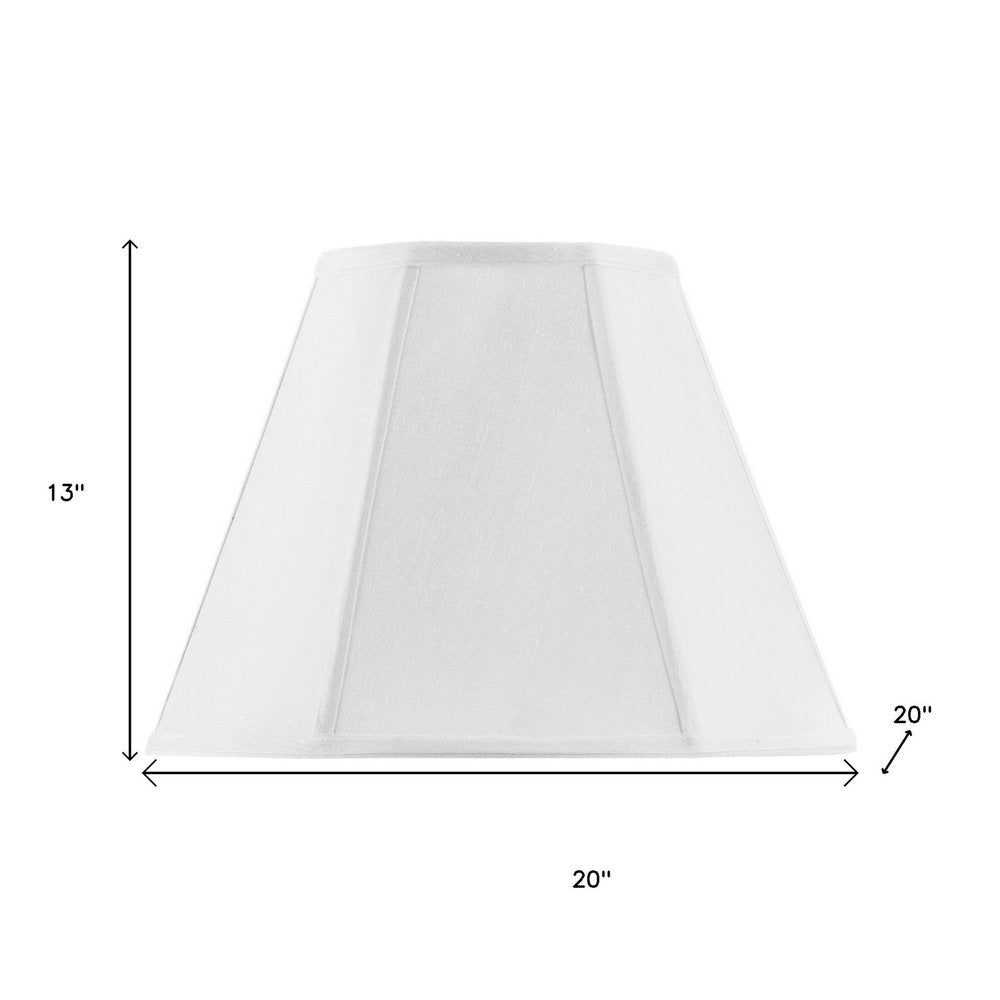 White Linen Piped Empire Lamp Shade on a white background