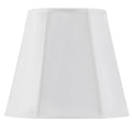 White Linen Piped Empire Lamp Shade - with Spider Attachment Type on a white background