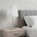White Linen Piped Empire Lamp Shade