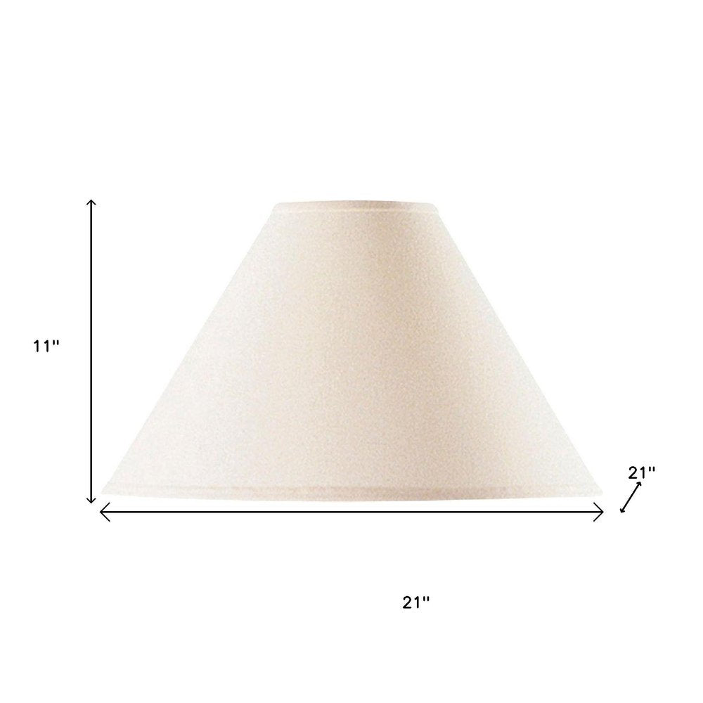 Off White Linen Plain Empire Lamp Shade on a white background