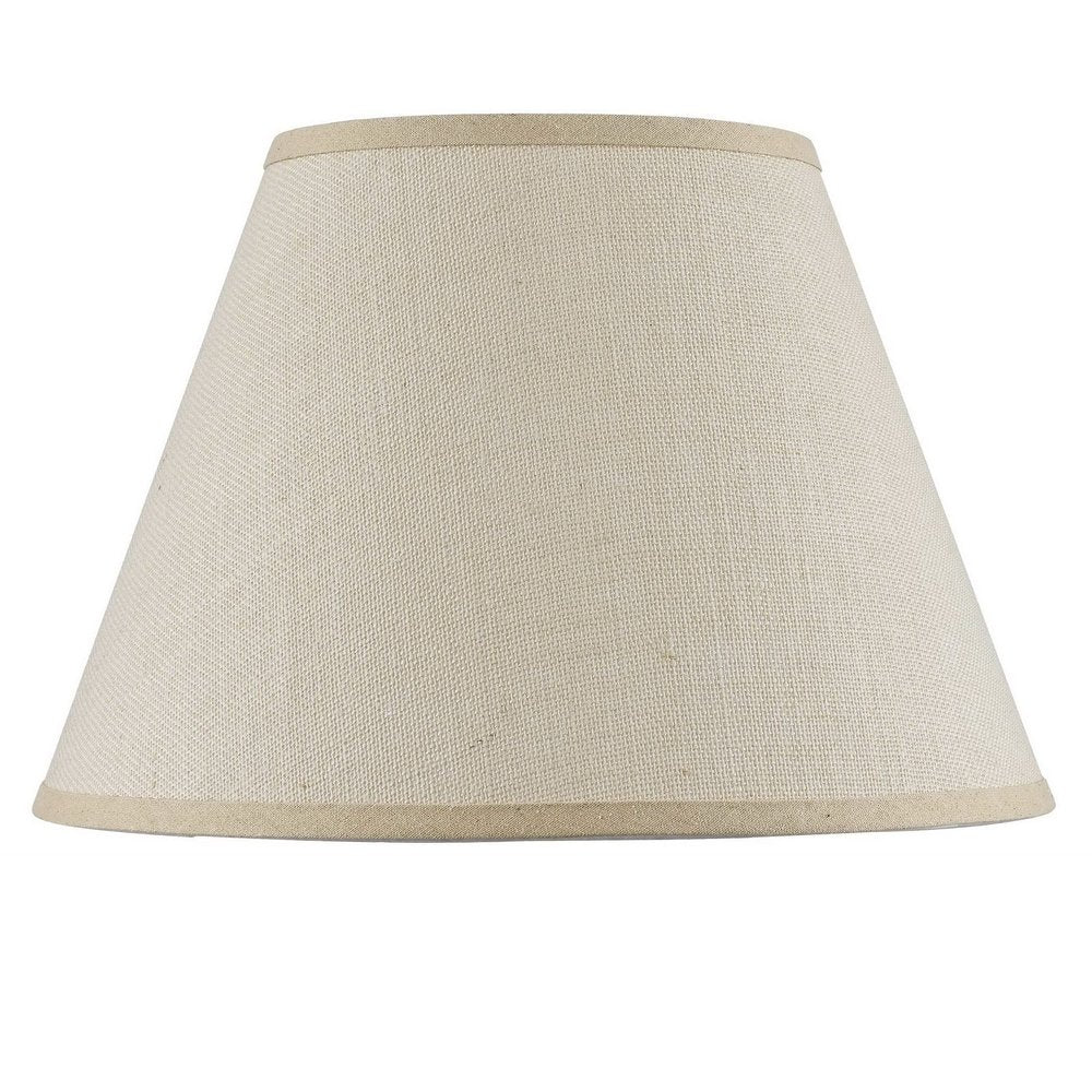 Light Brown Burlap Plain Drum Lamp Shade on a white background