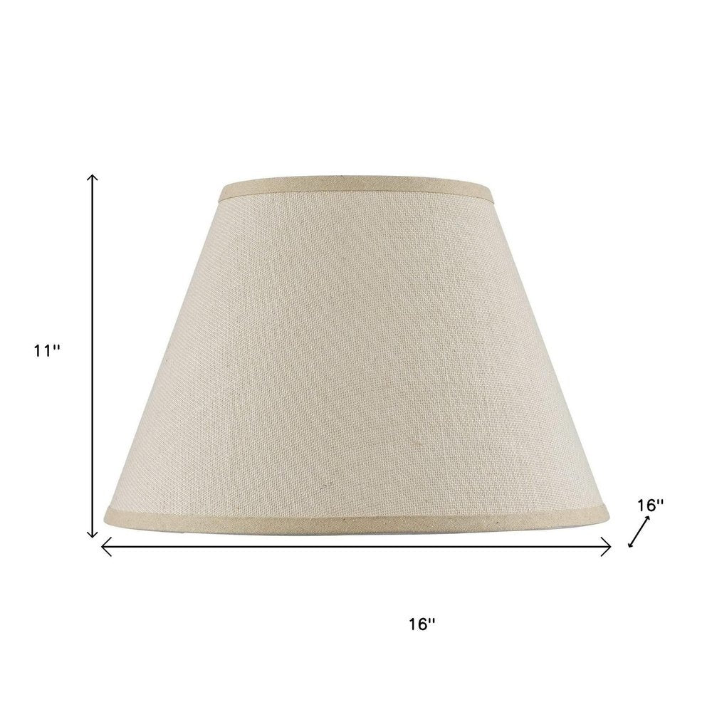 Light Brown Burlap Plain Drum Lamp Shade on a white background