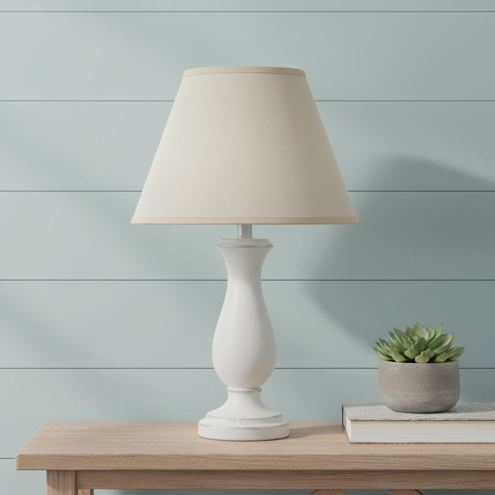 Light Brown Burlap Plain Drum Lamp Shade in a home interior
