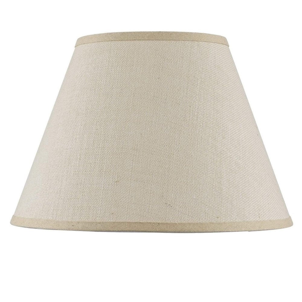 Light Brown Burlap Plain Drum Lamp Shade on a white background
