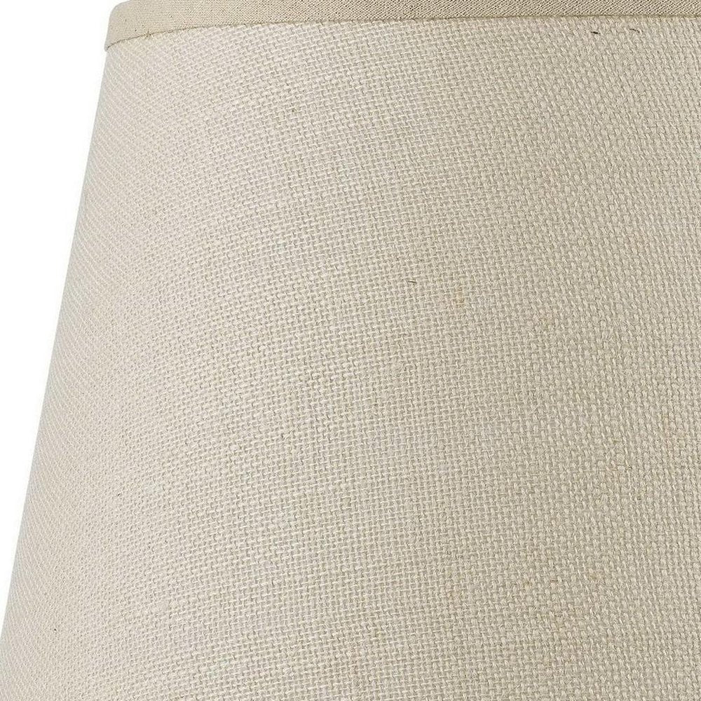 Light Brown Burlap Plain Drum Lamp Shade close-up detail