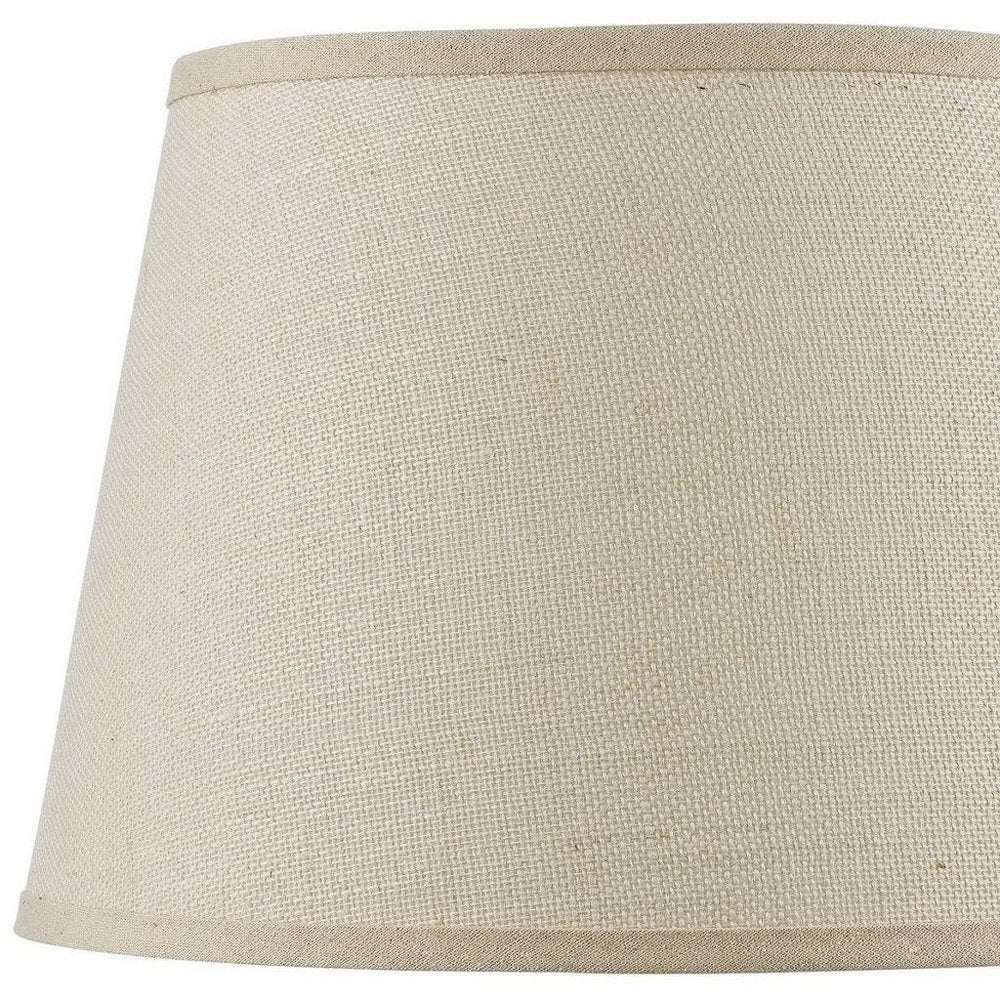 Light Brown Burlap Plain Drum Lamp Shade close-up detail