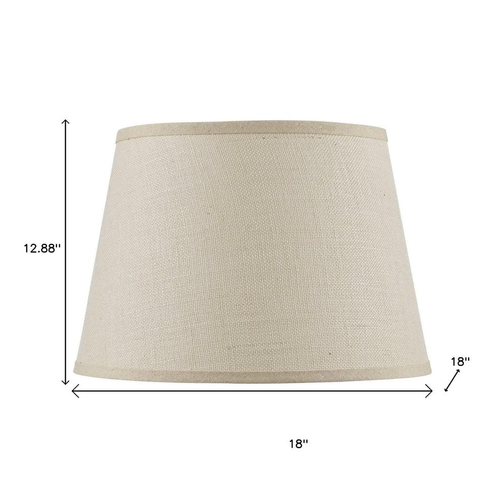 Light Brown Burlap Plain Drum Lamp Shade on a white background