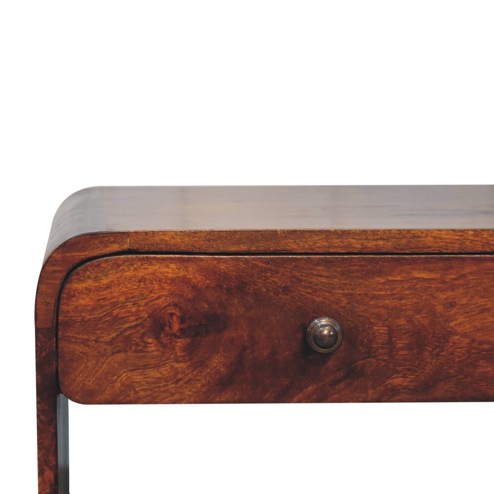 85" Chestnut Solid Wood Frame Coffee Table With Four Drawers