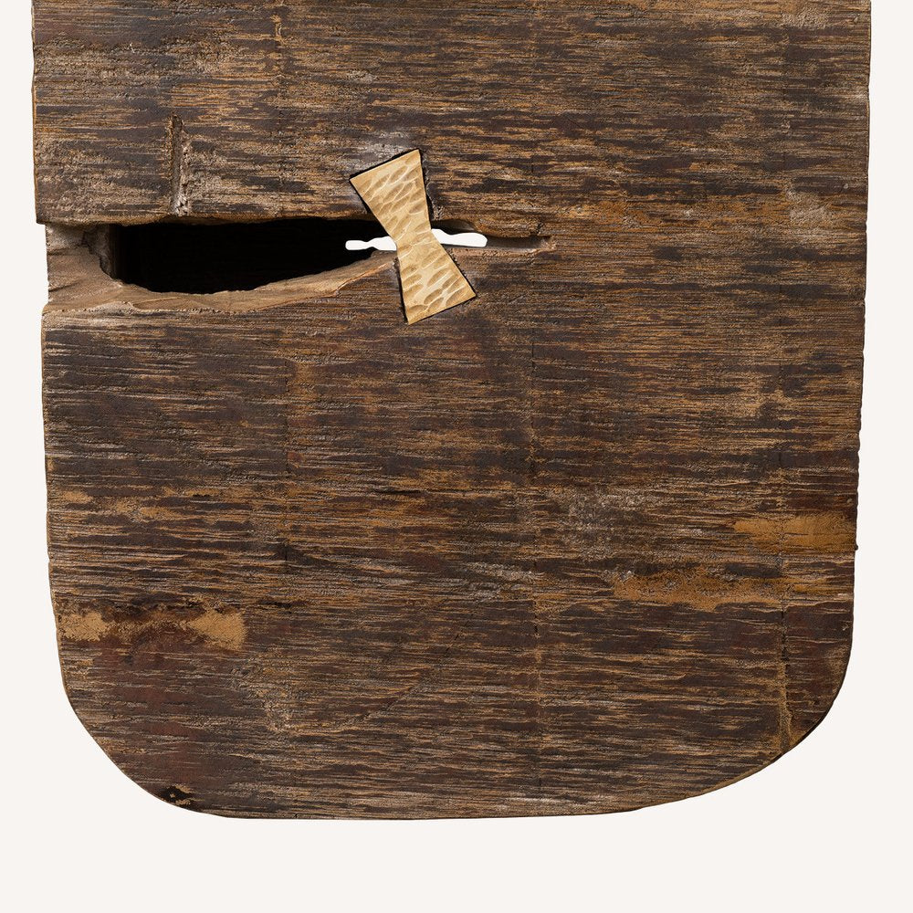 Brown Wood Pot Planter on a white background