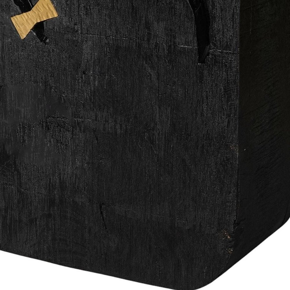 Black Wood Square Pot Planter